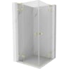 Mexen Lunar L Duo Hinged Shower Enclosure 115 x 115 cm, Transparent, Brushed Gold - 834L-115L-115P-55-00