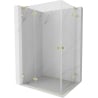 Mexen Lunar L Duo Left-Hinged Shower Enclosure 120 x 75 cm, Transparent, Brushed Gold - 834L-120L-075P-55-00