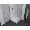 Mexen Pretoria pivot shower enclosure 100 x 100 cm, transparent, chrome + Flat shower tray - 852-100-100-01-00-4010