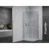 Mexen Pretoria pivot shower enclosure 100 x 100 cm, transparent, chrome + Flat shower tray - 852-100-100-01-00-4010