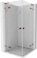 Mexen Lunar L Duo 75 x 75 cm Shower Enclosure, Transparent, Rose Gold - 834L-075L-075P-60-00