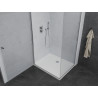 Mexen Pretoria 70 x 100 cm Pivot Shower Enclosure, Transparent, Chrome + Flat Shower Tray - 852-070-100-01-00-4010