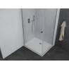 Mexen Pretoria 70 x 100 cm Pivot Shower Enclosure, Transparent, Chrome + Flat Shower Tray - 852-070-100-01-00-4010