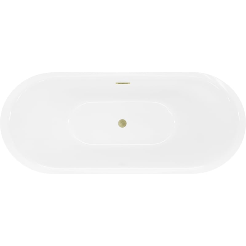 Mexen Lotos free-standing bath 160 x 75 cm, white, brushed gold overflow - 52051607700-55