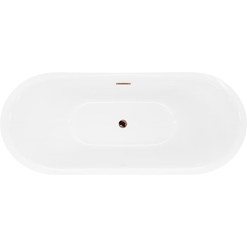 Mexen Lotos Freestanding Bath 160 x 75 cm, White, Overflow Rose Gold - 52051607700-60