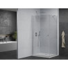 Mexen Pretoria 90 x 80 cm Hinged Shower Enclosure, Transparent, Chrome + Flat Tray - 852-090-080-01-00-4010