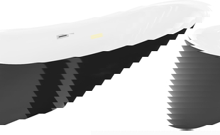 Mexen Lotos free-standing bathtub 160 x 75 cm, white/black, brushed gold overflow - 52051607775-55