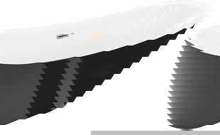 Mexen Lotus freestanding bathtub 160 x 75 cm, white/black, overflow rose gold - 52051607775-60