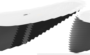 Mexen Lotos Freestanding Bath 160 x 75 cm, White/Black, Overflow Brushed Nickel - 52051607775-97