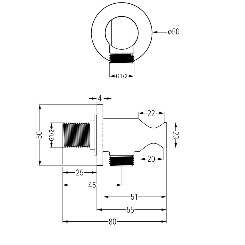 Mexen Kai angle connection, brushed gun gray - 79301-66
