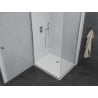 Mexen Pretoria 100 x 90 cm Hinged Shower Enclosure, Transparent, Chrome + Flat Shower Tray - 852-100-090-01-00-4010