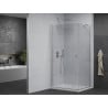 Mexen Pretoria 100 x 90 cm Hinged Shower Enclosure, Transparent, Chrome + Flat Shower Tray - 852-100-090-01-00-4010