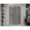 Mexen Roma hinged shower cubicle 110 x 100 cm, Graphite, Chrome + shower tray Flat, White - 854-110-100-01-40-4010