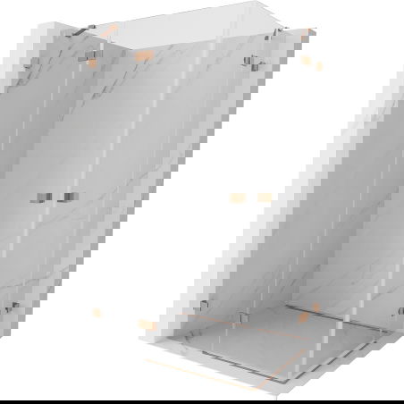 Mexen Lunar Duo left hinged shower enclosure 105 x 95 cm, transparent, brushed copper - 834-105L-095P-65-00