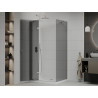 Mexen Roma pivot shower cabin 120 x 100 cm, graphite, chrome + Flat tray, white - 854-120-100-01-40-4010