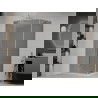 Mexen Roma hinged shower cubicle 120 x 100 cm, Graphite, Chrome + shower tray Flat, White - 854-120-100-01-40-4010