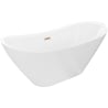 Mexen Lotos Free-Standing Bath 170 x 75 cm, White, Brushed Copper Overflow - 52051707700-65