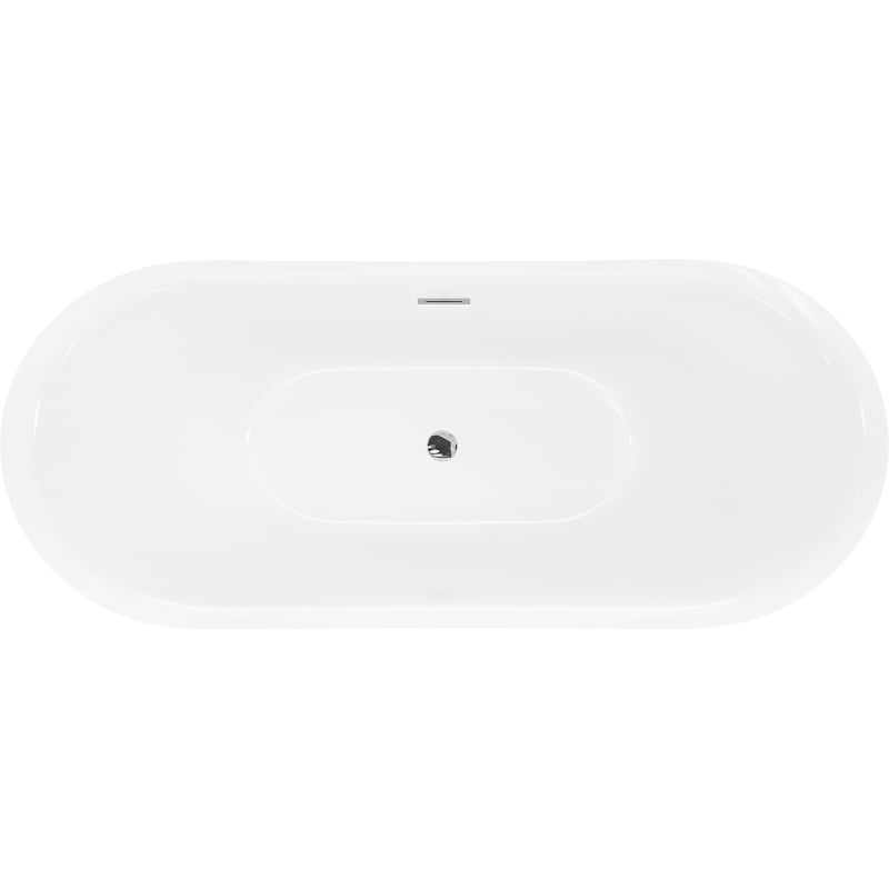 Mexen Lotos free-standing bath 170 x 75 cm, white/black, chrome overflow - 52051707775-01