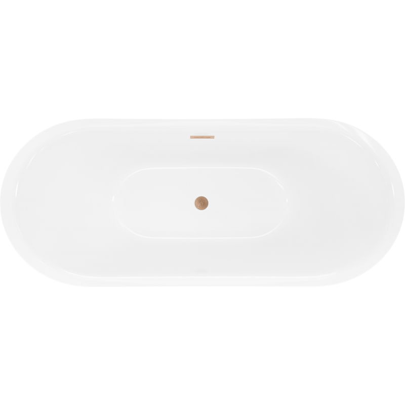 Mexen Lotos 170 x 75 cm Freestanding Bathtub, White/Black, Brushed Copper Overflow - 52051707775-65