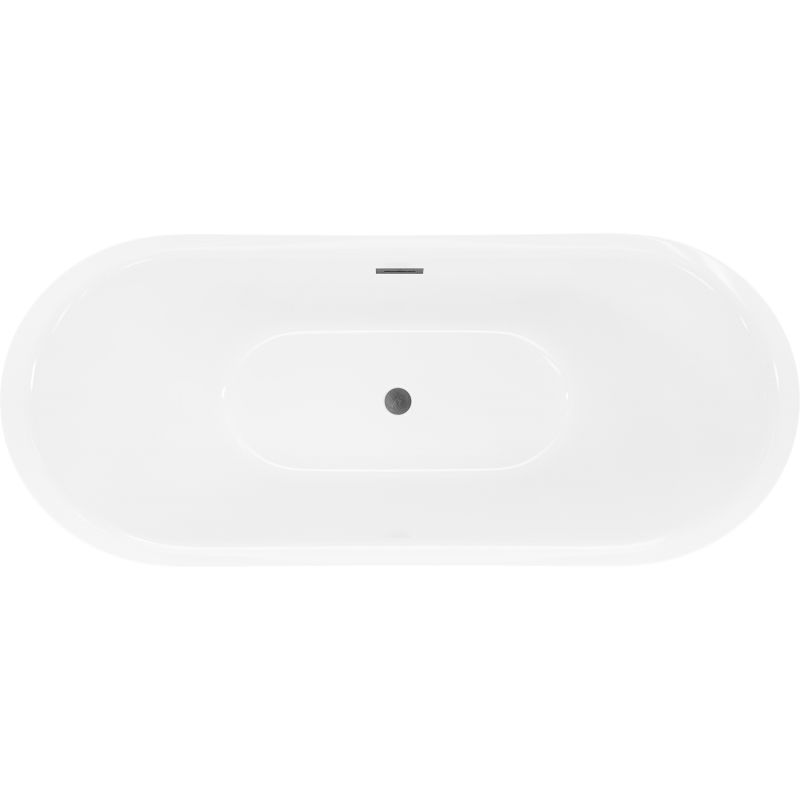 Mexen Lotos freestanding bath 170 x 75 cm, white/black, gun gray brushed overflow - 52051707775-66