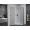 Mexen Pretoria swing shower cabin 70 x 70 cm, transparent, gold + Flat tray - 852-070-070-50-00-4010