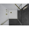 Mexen Pretoria 90 x 90 cm Hinged Shower Enclosure, Transparent, Gold + Flat Shower Tray - 852-090-090-50-00-4010