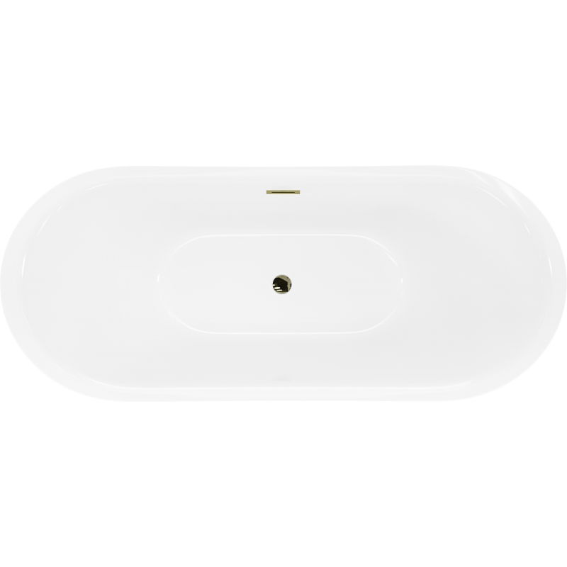 Mexen Lotos Free-standing Bath 180 x 75 cm, White, Gold Overflow - 52051807700-50