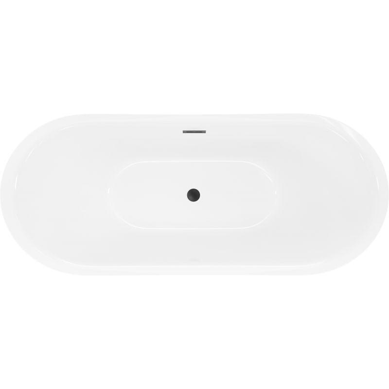 Mexen Lotos freestanding bath 180 x 75 cm, white, black overflow - 52051807700-70
