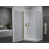 Mexen Pretoria swing shower cabin 70 x 80 cm, transparent, gold + Flat tray - 852-070-080-50-00-4010
