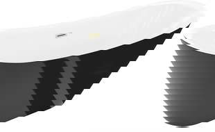 Mexen Lotos freestanding bathtub 180 x 75 cm, white/black, brushed gold overflow - 52051807775-55