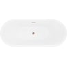 Mexen Lotos free-standing bath 180 x 75 cm, white/black, brushed copper overflow - 52051807775-65