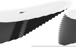 Mexen Lotos freestanding bath 180 x 75 cm, white/black, brushed gun gray overflow - 52051807775-66