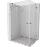 Mexen Lunar Duo pivot shower enclosure left 115 x 100 cm, transparent, brushed copper - 834-115L-100P-65-00