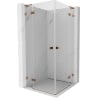Mexen Lunar L Duo hinged shower enclosure 110 x 110 cm, transparent, rose gold - 834L-110L-110P-60-00