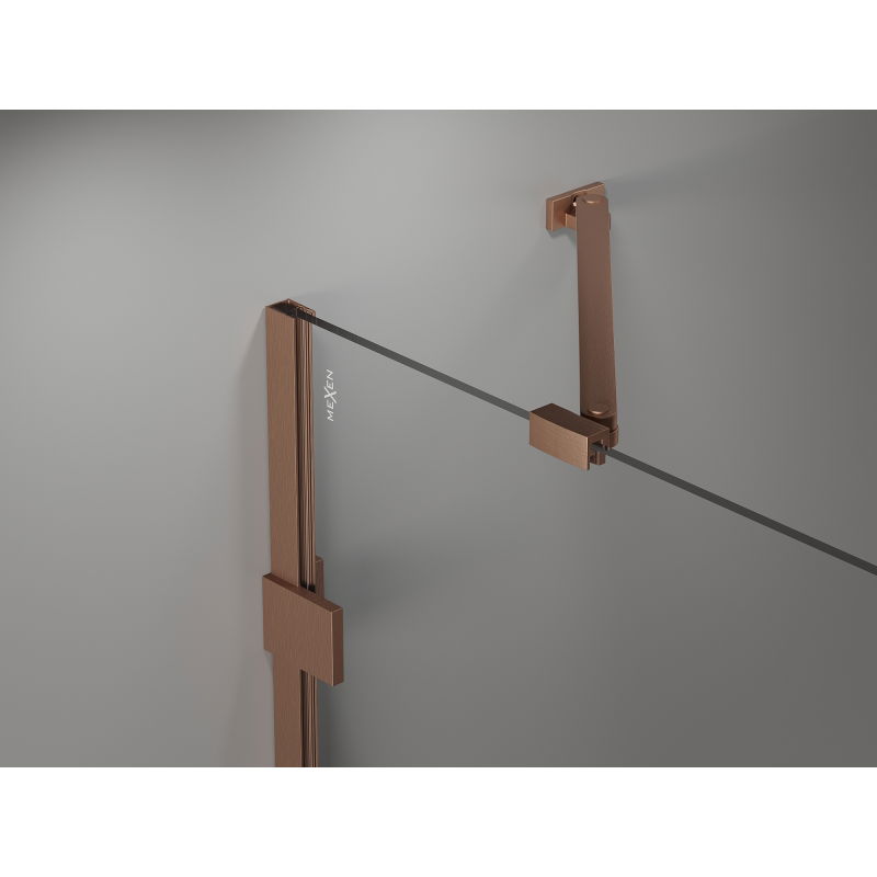 Mexen Lunar Duo left hinged shower cabin 115 x 105 cm, transparent, brushed copper - 834-115L-105P-65-00