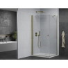 Mexen Pretoria hinged shower cabin 90 x 70 cm, transparent, gold + Flat tray - 852-090-070-50-00-4010
