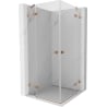 Mexen Lunar Duo shower enclosure pivot 115 x 115 cm, transparent, brushed copper - 834-115L-115P-65-00