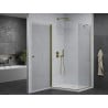 Mexen Pretoria 90 x 100 cm, transparent, gold hinged shower enclosure with Flat tray - 852-090-100-50-00-4010