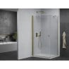 Mexen Pretoria 90 x 100 cm, transparent, gold hinged shower enclosure with Flat tray - 852-090-100-50-00-4010