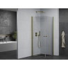 Mexen Pretoria Duo pivot shower cabin 80 x 80 cm, transparent, gold - 852-080-080-50-00-02
