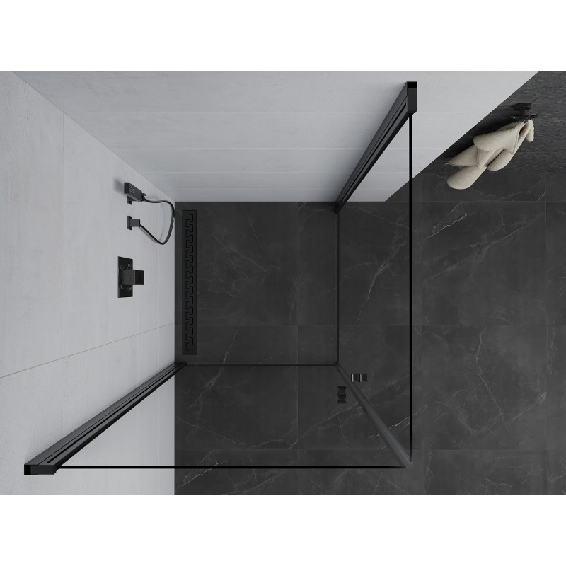 Mexen Pretoria Duo hinged shower cabin 70 x 70 cm, transparent, black - 852-070-070-70-00-02