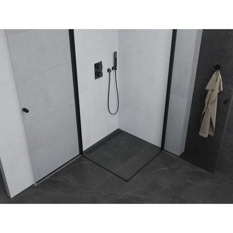 Mexen Pretoria Duo 70 x 70 cm Hinged Shower Enclosure, Transparent, Black - 852-070-070-70-00-02