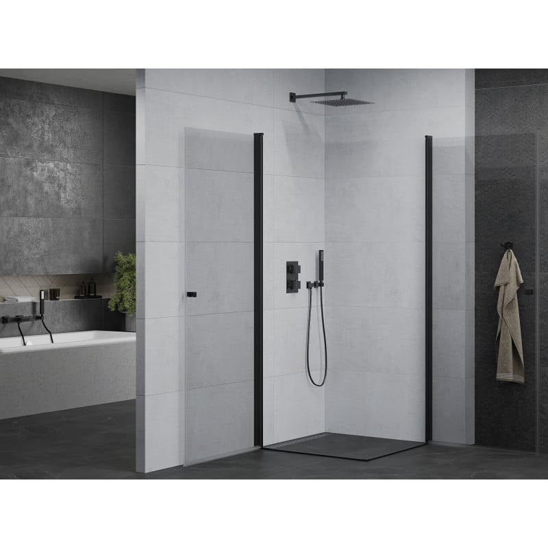 Mexen Pretoria Duo hinged shower cabin 70 x 70 cm, transparent, black - 852-070-070-70-00-02