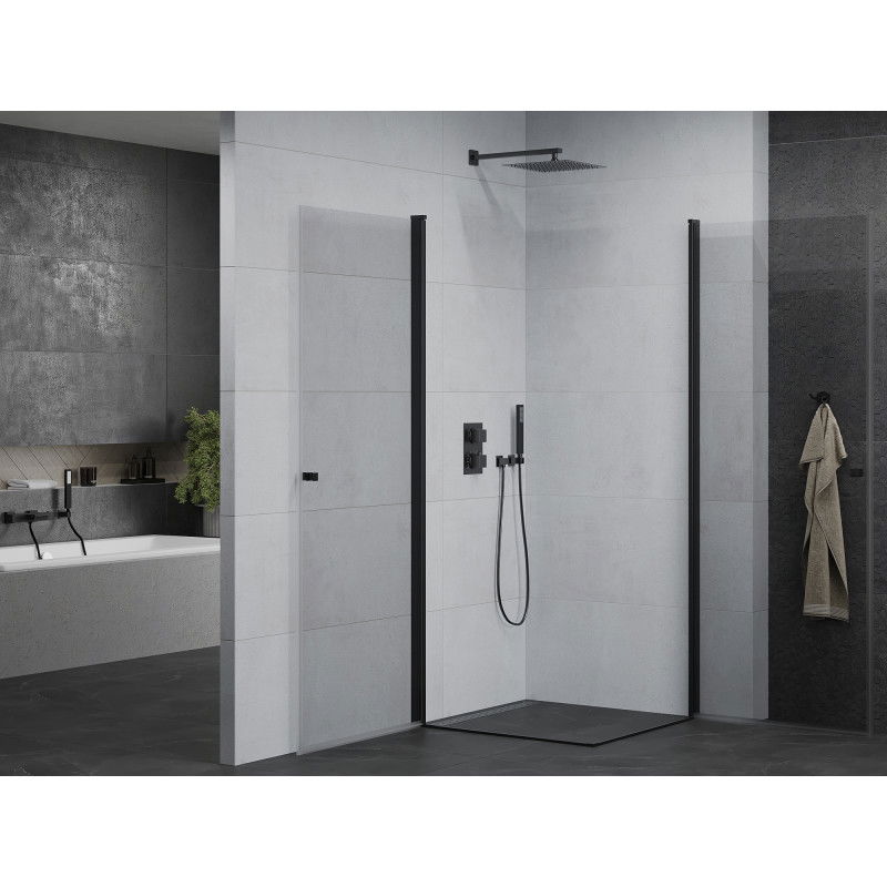 Mexen Pretoria Duo 80 x 80 cm Hinged Shower Cabin, Transparent, Black - 852-080-080-70-00-02