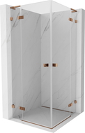 Mexen Lunar L Duo shower enclosure with swing doors 120 x 120 cm, transparent, rose gold - 834L-120L-120P-60-00