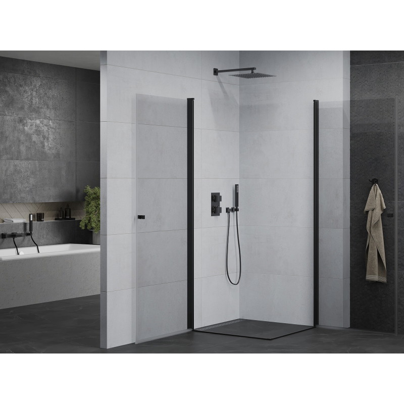 Mexen Pretoria Duo Swing Shower Cabin 90 x 90 cm, Transparent, Black - 852-090-090-70-00-02