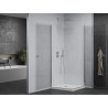 Mexen Pretoria Duo swing shower cabin 70 x 70 cm, transparent, chrome + Flat shower tray - 852-070-070-01-02-4010