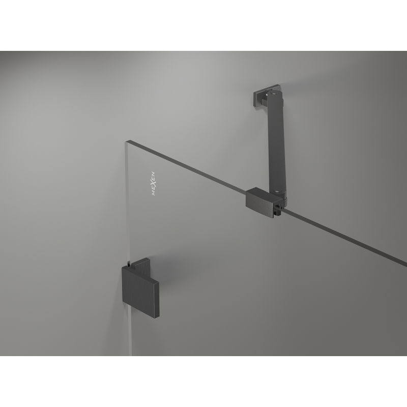 Mexen Lunar Duo 95 x 95 cm Pivot Shower Cabin, Transparent, Brushed Gun Gray - 834-095L-095P-66-00