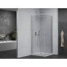 Mexen Pretoria Duo swing shower cabin 70 x 70 cm, transparent, chrome + Flat shower tray - 852-070-070-01-02-4010