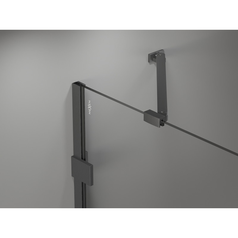 Mexen Lunar Duo left-hinged shower cabin 100 x 90 cm, transparent, gun gray brushed - 834-100L-090P-66-00